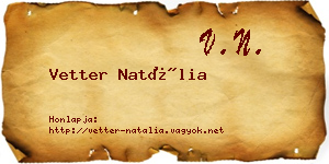 Vetter Natália névjegykártya